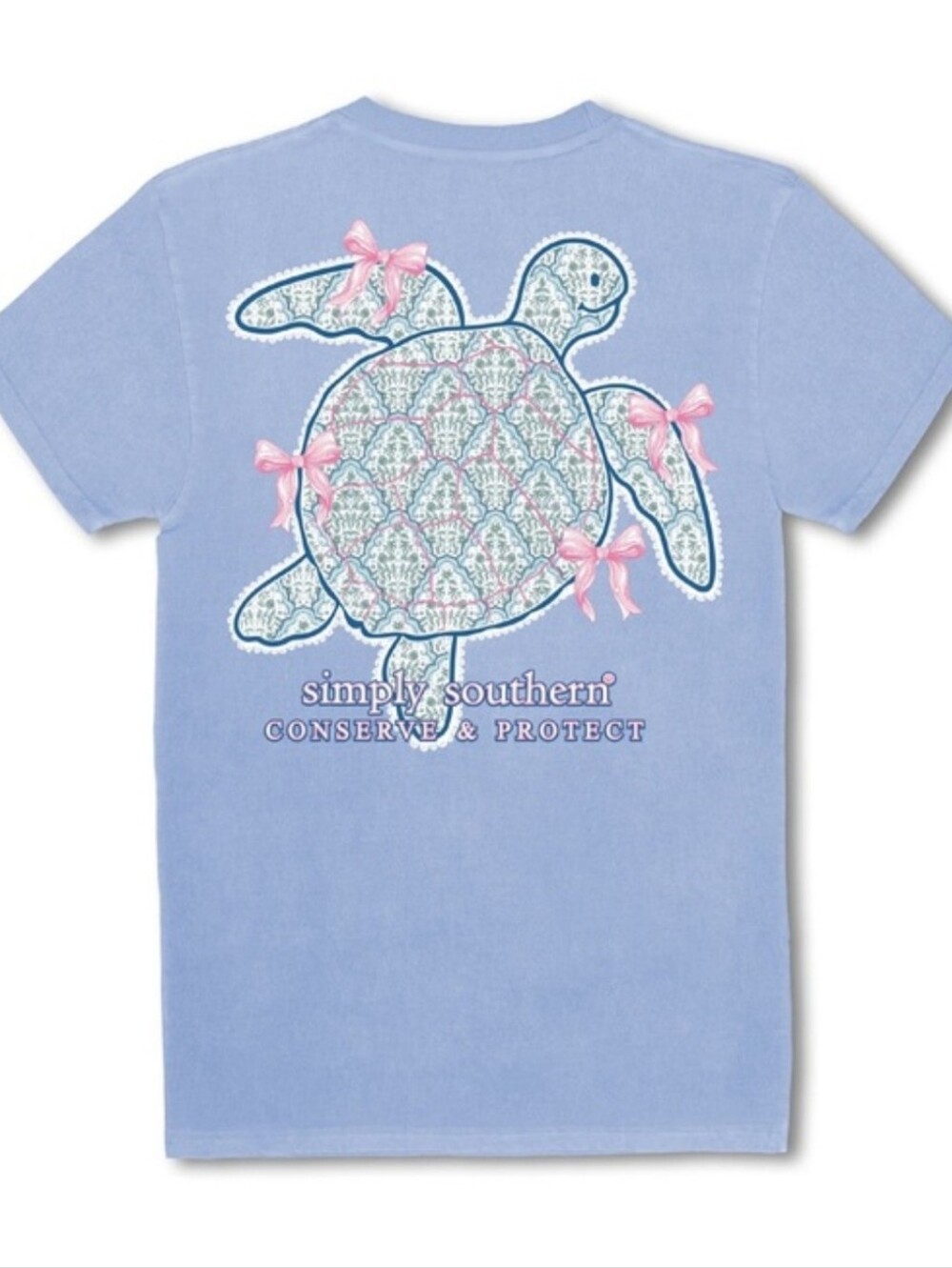 NWT Simply Southern Light Blue Vintage Turtle Graphic Tee